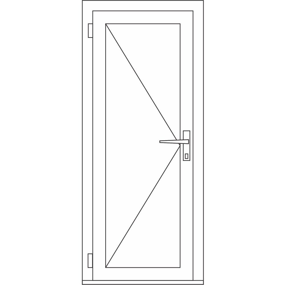 Usa intrare APLAST, fara geam, stanga, PVC, 88 x 205 cm, alb