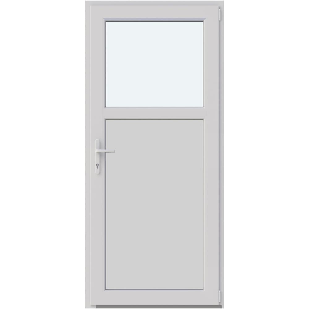 Usa intrare APLAST, cu geam, dreapta, PVC, 88 x 195 cm, alb