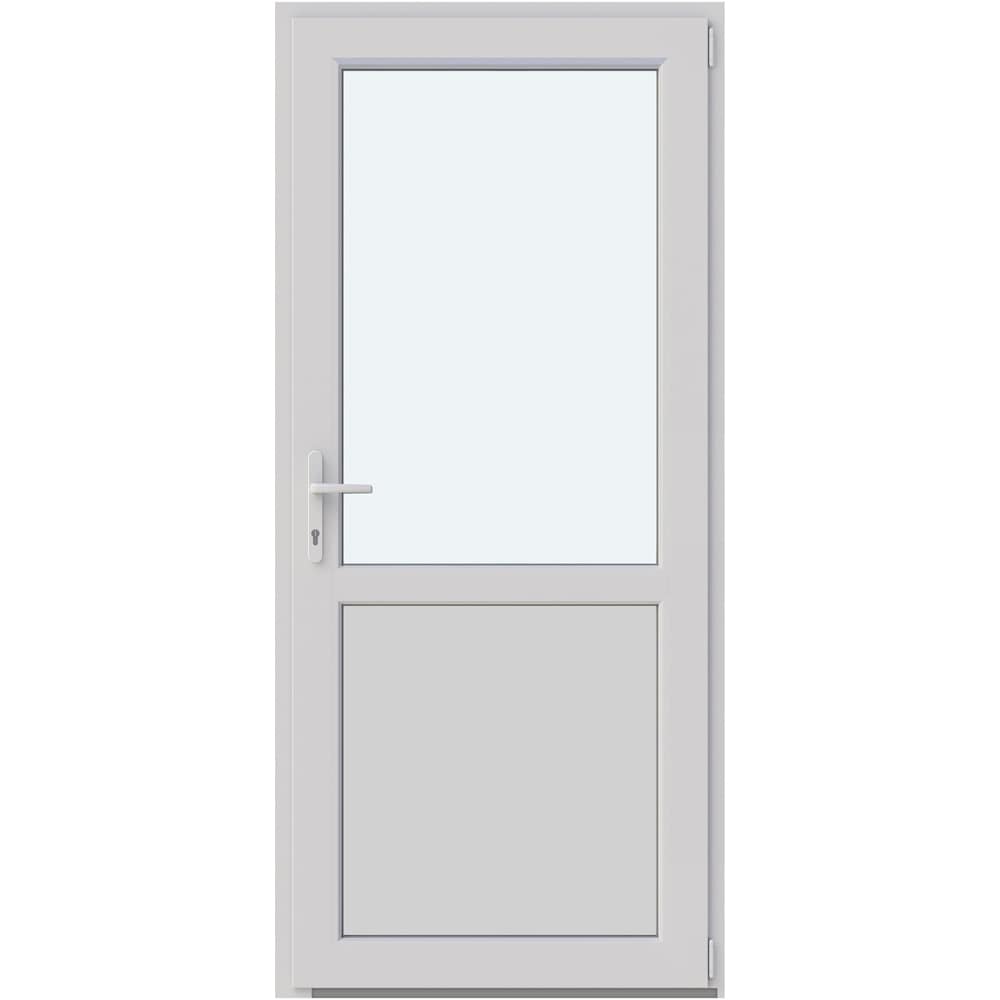 Usa intrare APLAST, cu geam, dreapta, PVC, 88 x 195 cm, alb