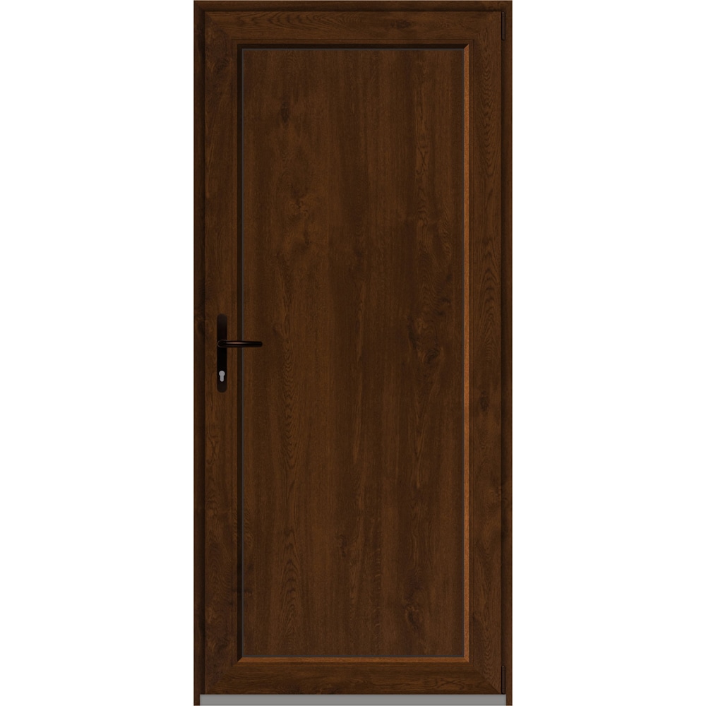 Usa intrare APLAST, fara geam, dreapta, PVC, 88 x 195 cm, maro inchis