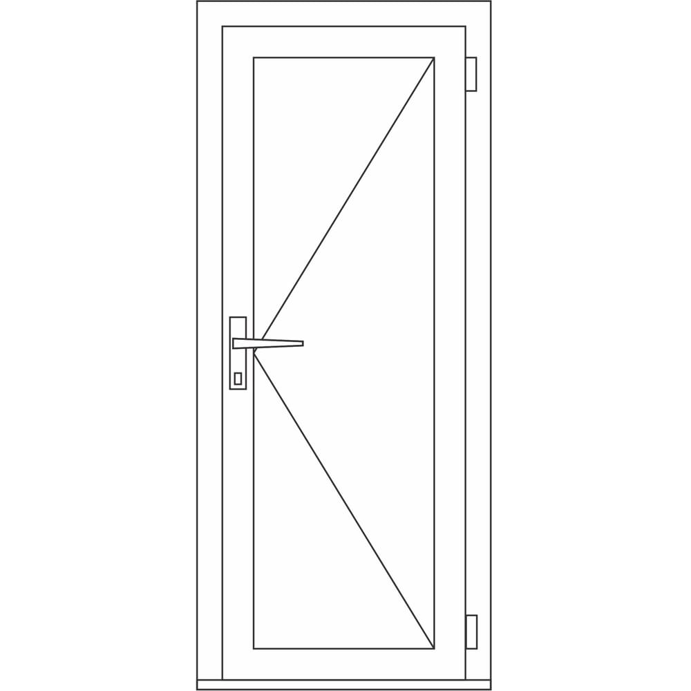 Usa intrare APLAST, fara geam, dreapta, PVC, 88 x 195 cm, maro inchis