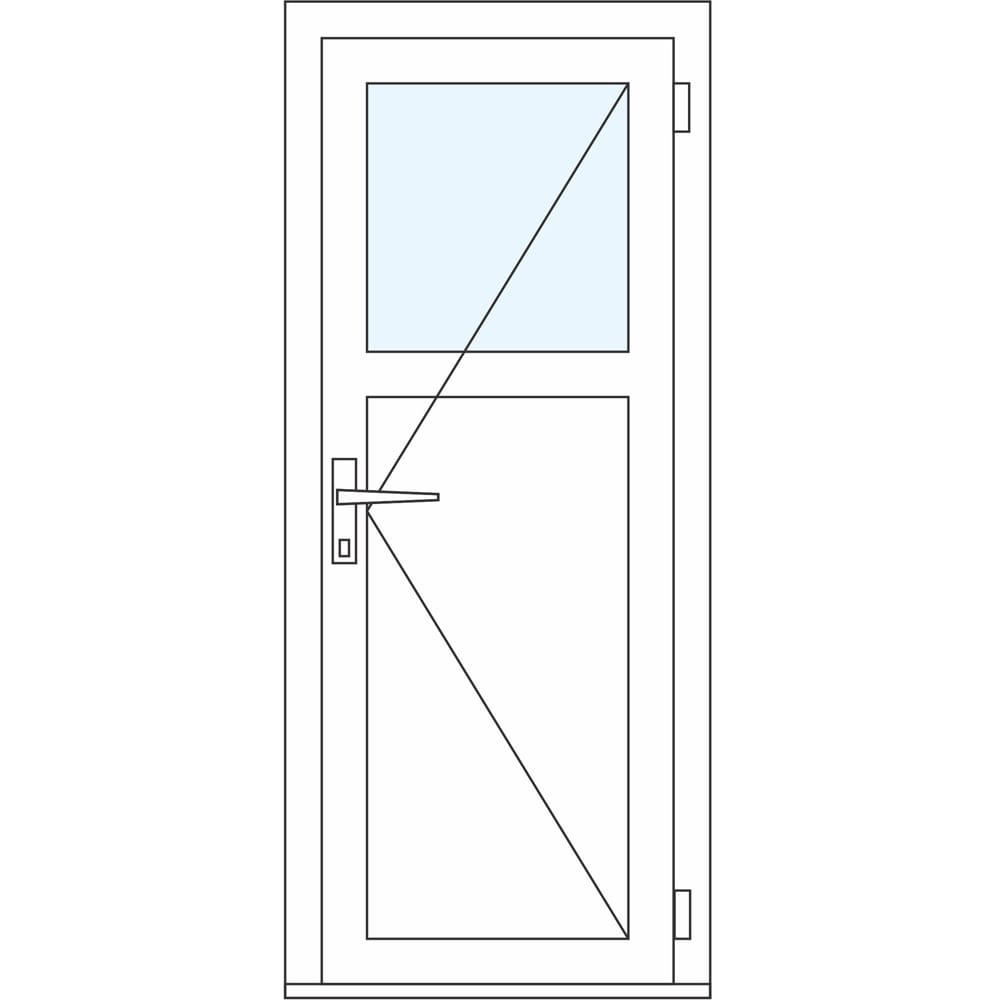 Usa intrare APLAST, cu geam, dreapta, PVC, 88 x 195 cm, gri antracit