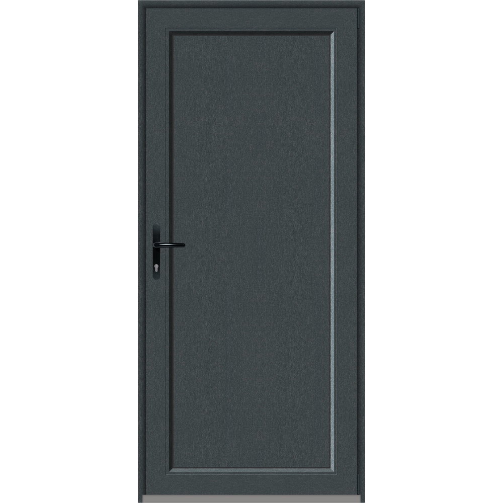 Usa intrare APLAST, fara geam, dreapta, PVC, 88 x 195 cm, gri antracit