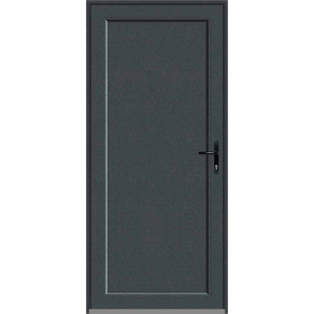 Usa intrare APLAST, fara geam, stanga, PVC, 88 x 195 cm, gri antracit