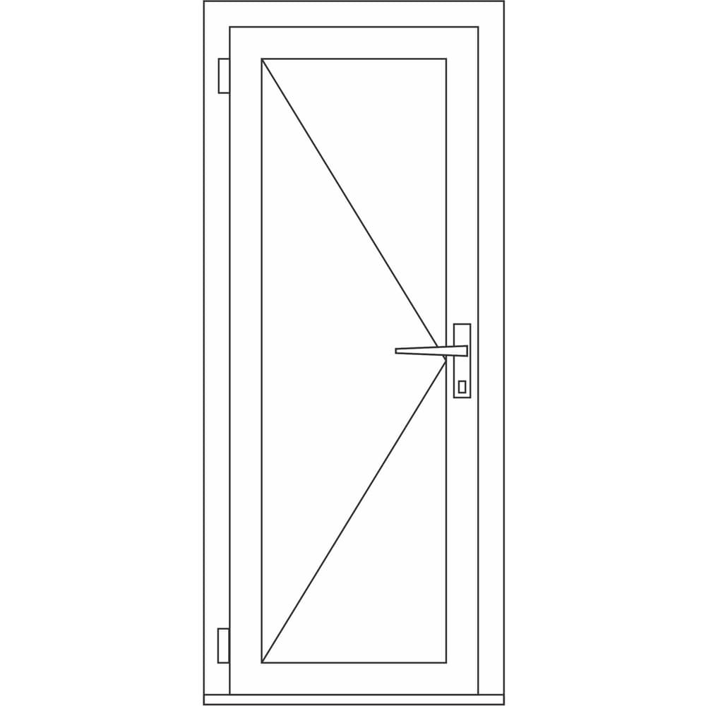 Usa intrare APLAST, fara geam, stanga, PVC, 88 x 195 cm, gri antracit