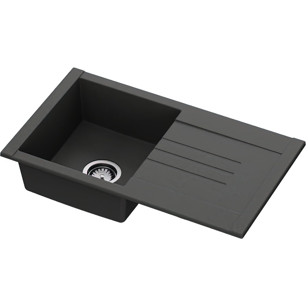 Chiuveta bucatarie SANDONNA Arona 76, 1 cuva, picurator reversibil, compozit granit, negru