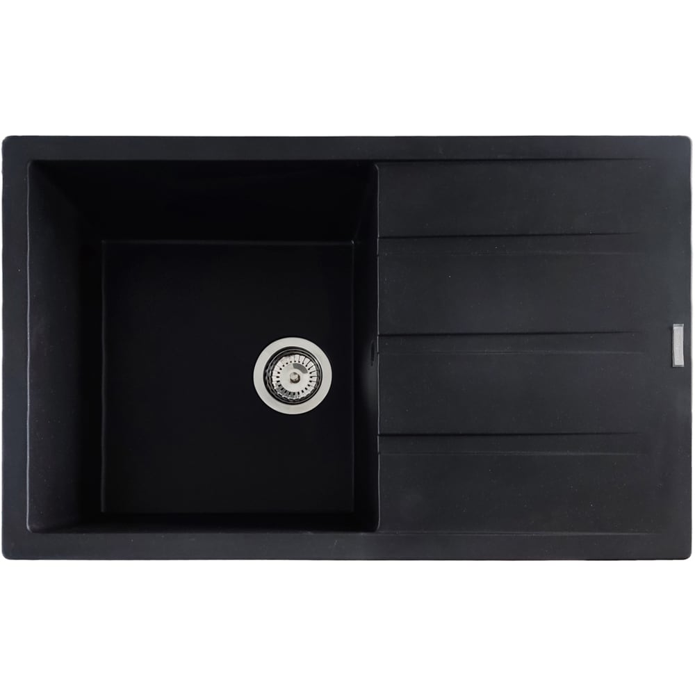 Chiuveta bucatarie SANDONNA Paullina 79, 1 cuva, picurator reversibil, compozit granit, negru