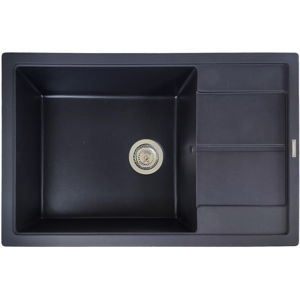 Chiuveta bucatarie SANDONNA Ewelina 78, 1 cuva, picurator reversibil, compozit granit, negru