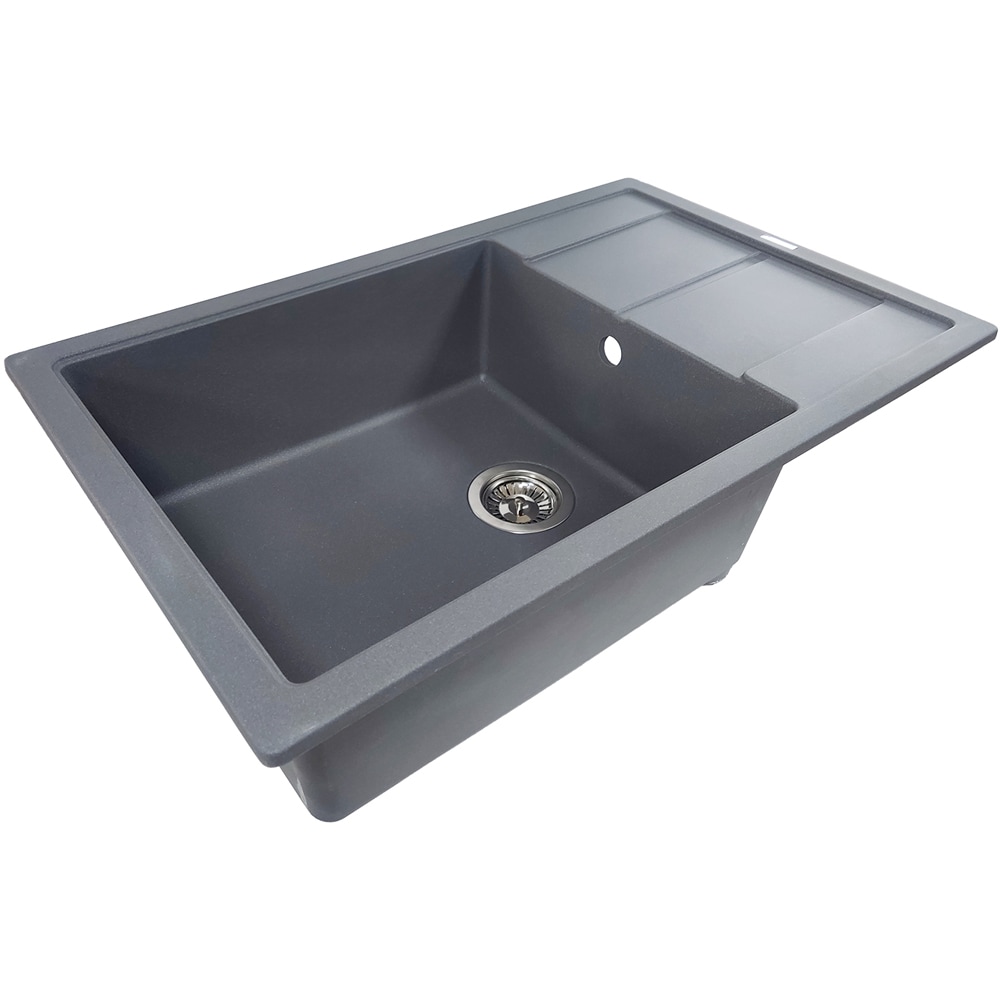 Chiuveta bucatarie SANDONNA Ewelina 78, 1 cuva, picurator reversibil, compozit granit, gri