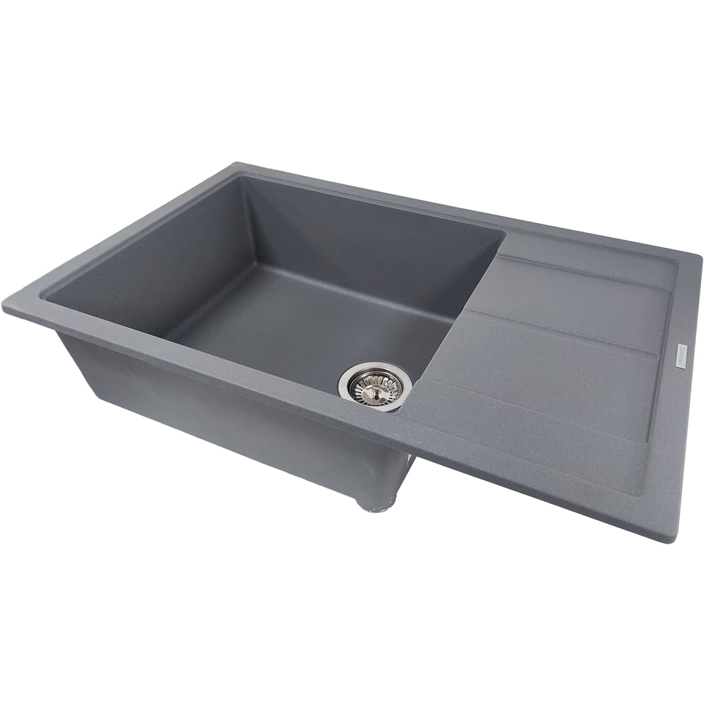 Chiuveta bucatarie SANDONNA Ewelina 78, 1 cuva, picurator reversibil, compozit granit, gri