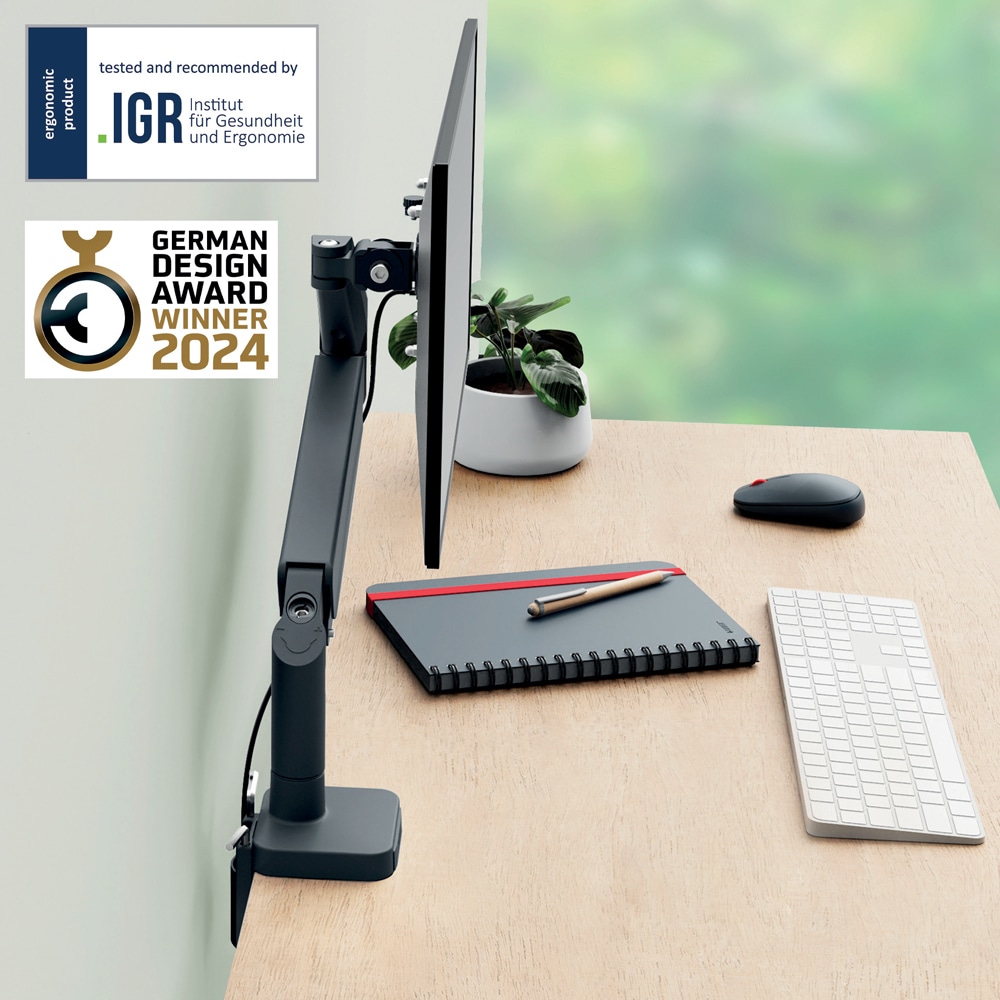Suport monitor birou LEITZ Ergo Space Saving Single, Reglabil, 17-32", 9Kg