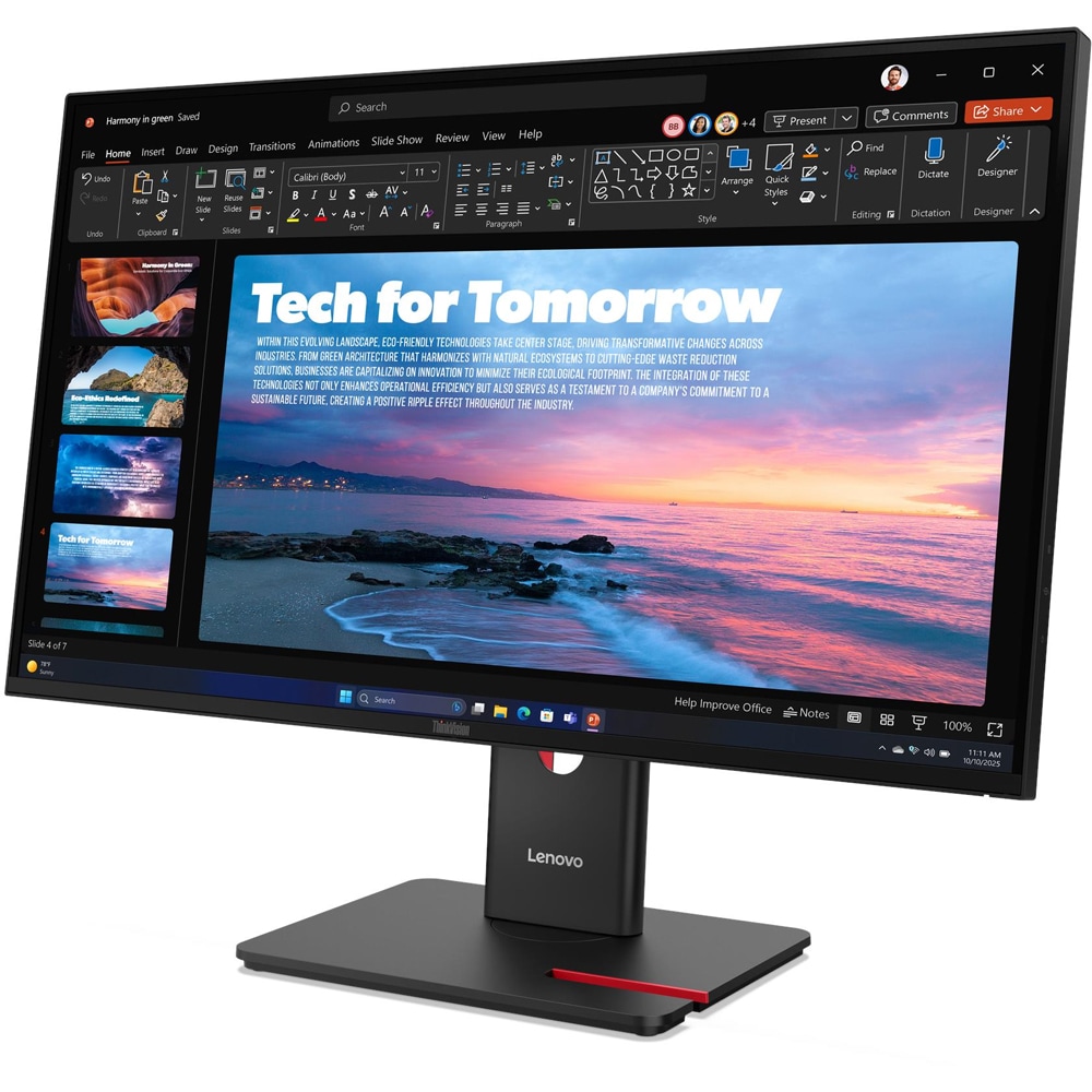 Monitor LED IPS LENOVO ThinkVision T27QD-40, 27", QHD, 120 Hz, negru