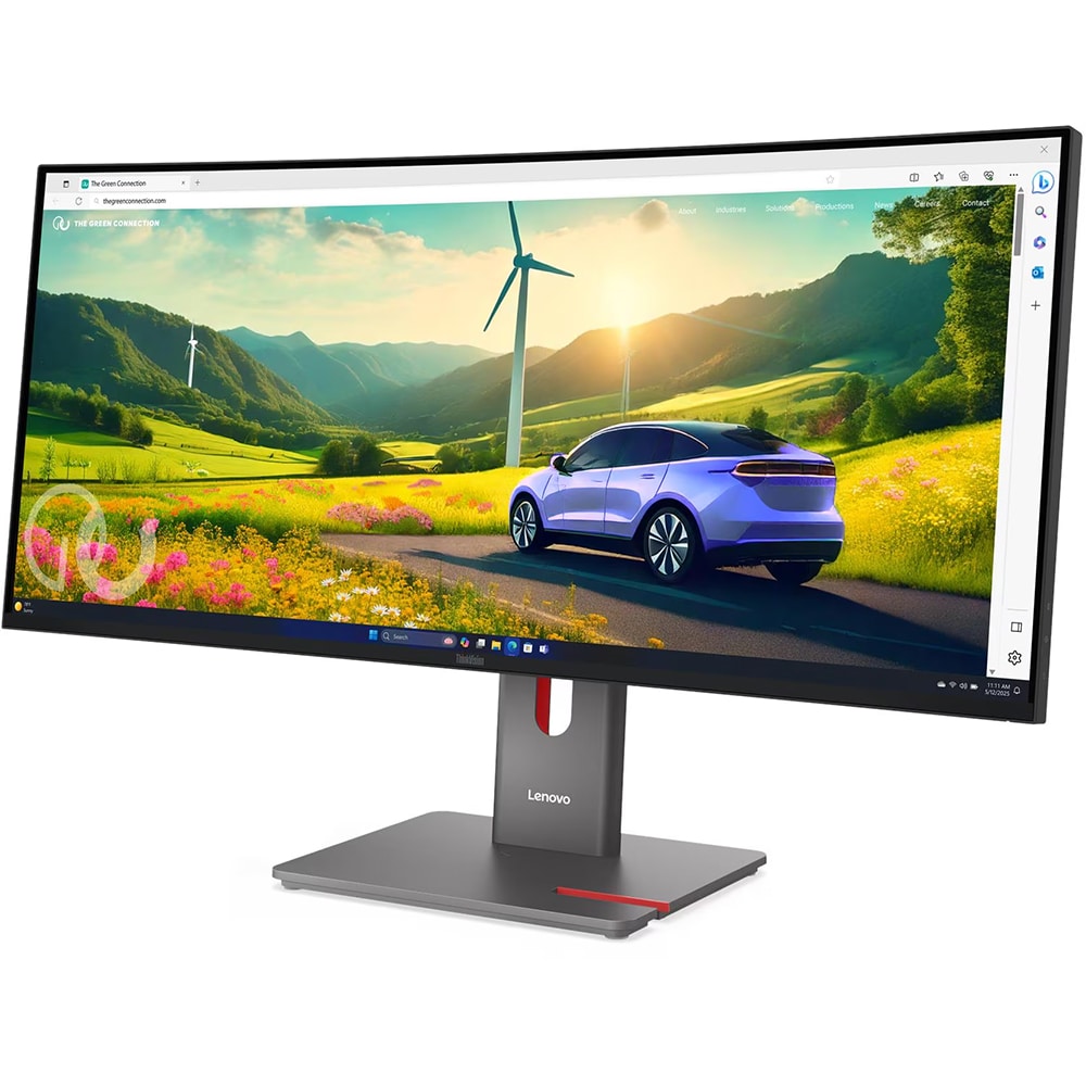 Monitor curbat WLED IPS LENOVO ThinkVision P34WD-40, 34", WQHD, 120Hz, HDR10, negru