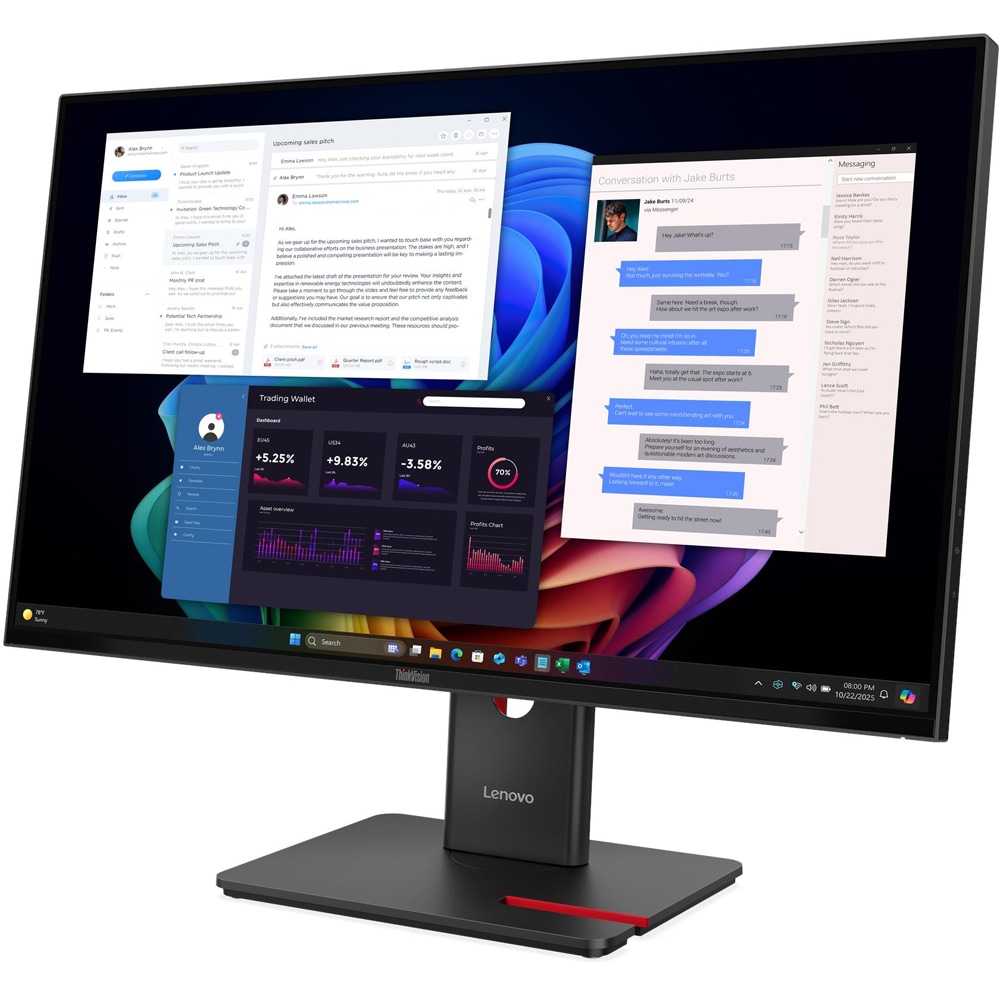 Monitor LED IPS LENOVO ThinkVision T27UD-40, 27", 4K UHD, 60 Hz, negru