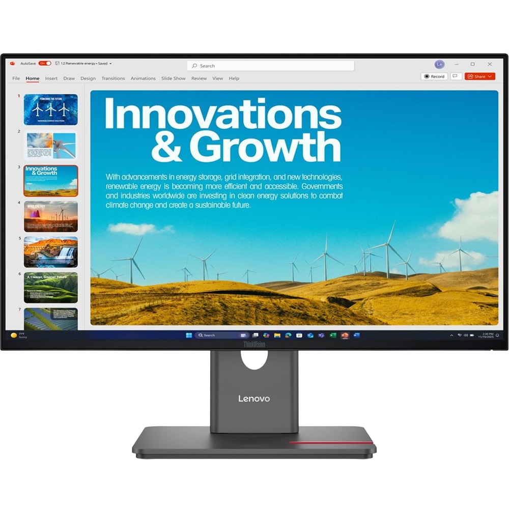 Monitor LED IPS LENOVO ThinkVision P24QD-40, 23.8",QHD, 120Hz, HDR10, pivot, negru