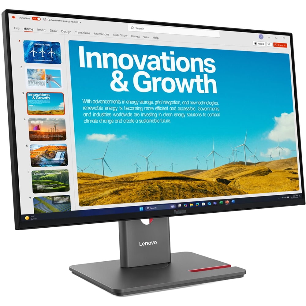 Monitor LED IPS LENOVO ThinkVision P24QD-40, 23.8",QHD, 120Hz, HDR10, pivot, negru
