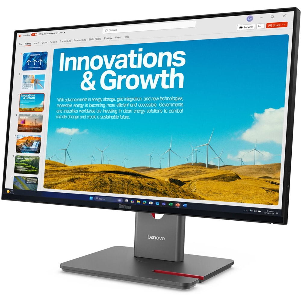 Monitor LED IPS LENOVO ThinkVision P24QD-40, 23.8",QHD, 120Hz, HDR10, pivot, negru