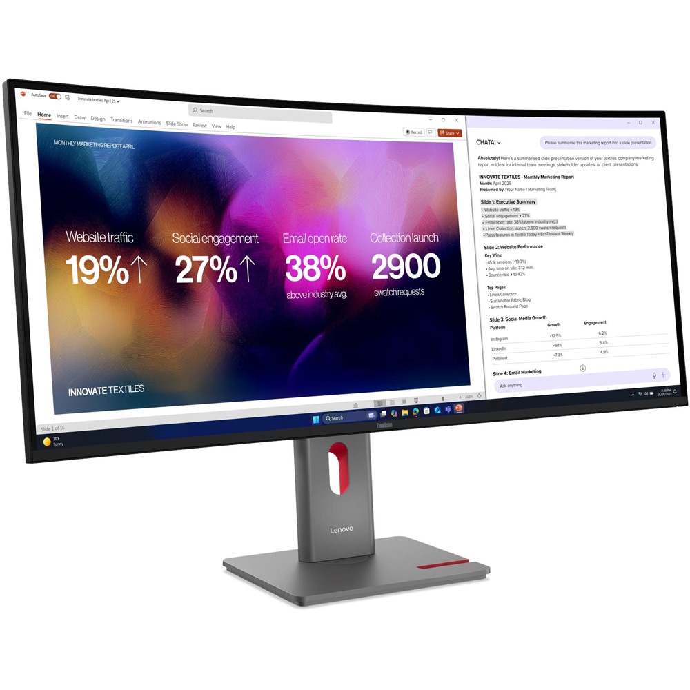 Monitor curbat LED IPS Curbat LENOVO ThinkVision P40WD-40, 39.7", WUHD, 120 Hz, HDR10, negru