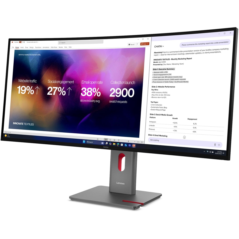 Monitor curbat LED IPS Curbat LENOVO ThinkVision P40WD-40, 39.7", WUHD, 120 Hz, HDR10, negru