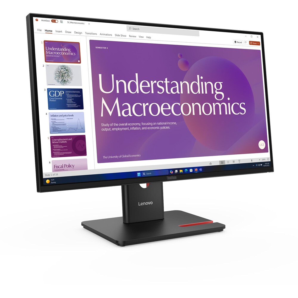 Monitor LED IPS LENOVO ThinkVision T24D-40, 23.8", Full HD, 120 Hz, negru