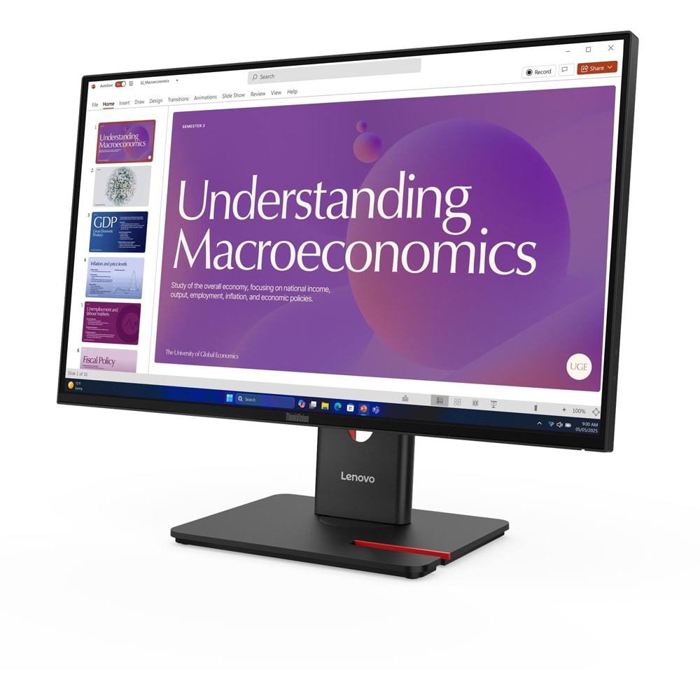 Monitor LED IPS LENOVO ThinkVision T24D-40, 23.8", Full HD, 120 Hz, negru