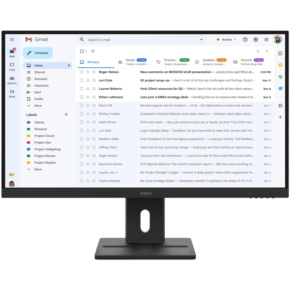 Monitor LED IPS LENOVO ThinkVision E27-40, 27", Full HD, 100 Hz, negru