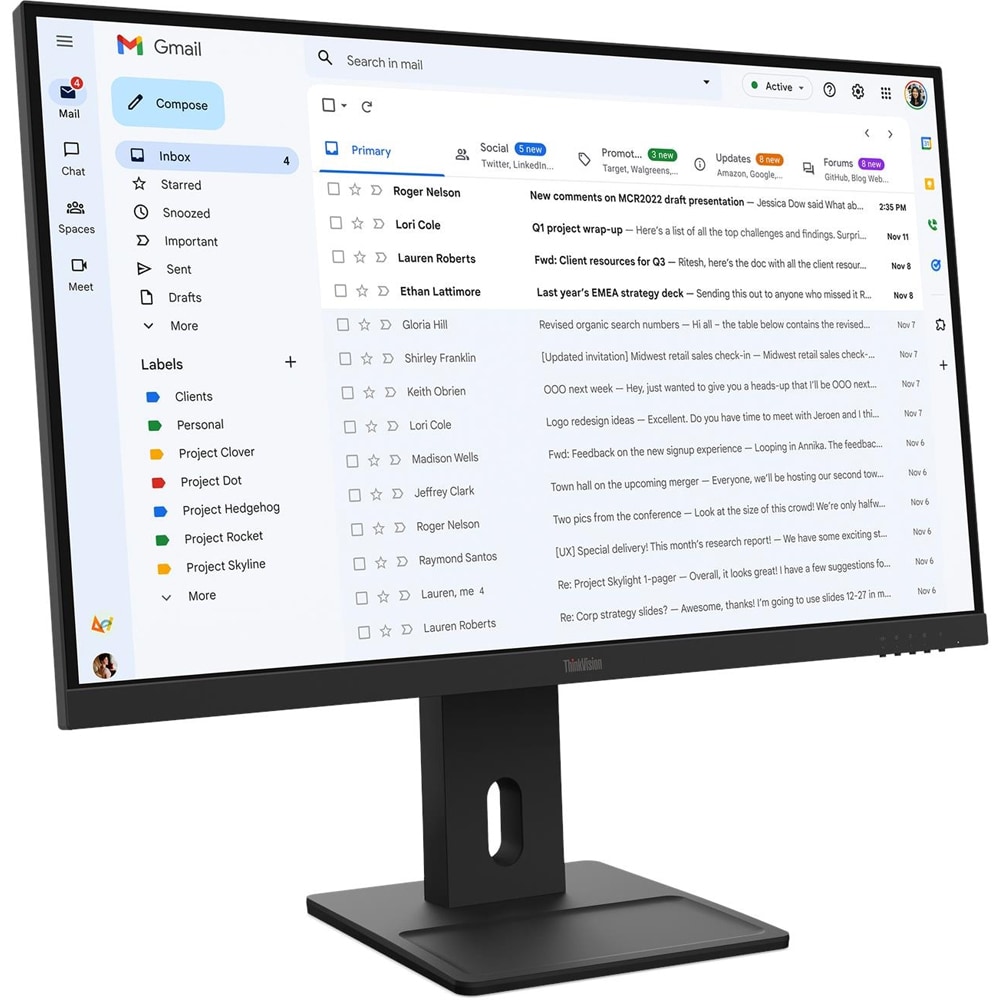 Monitor LED IPS LENOVO ThinkVision E27-40, 27", Full HD, 100 Hz, negru