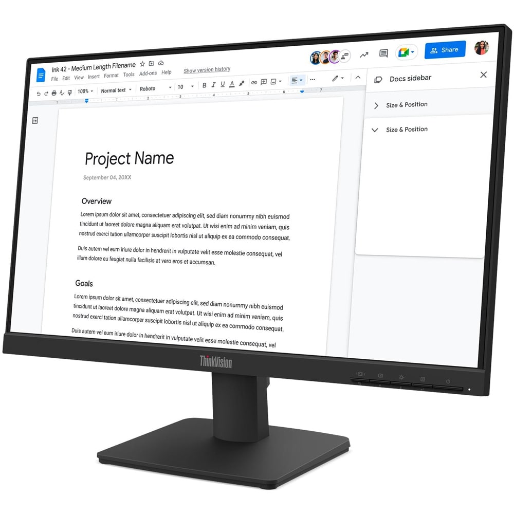 Monitor LED IPS LENOVO ThinkVision S22-4e, 21.5", Full HD, 100 Hz, negru