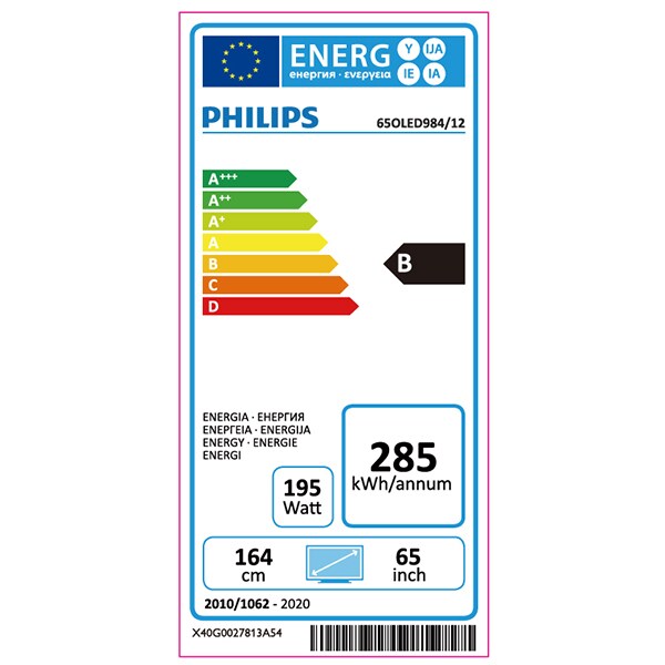 Televizor OLED Smart PHILIPS 65OLED984/12, Ultra HD 4K, HDR10, 164cm