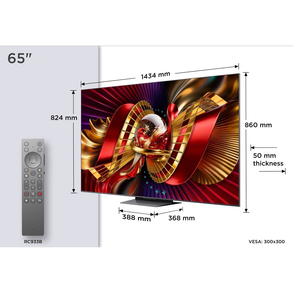 Televizor SQD MiniLed Smart TCL 65C89L, Ultra HD 4K, 164cm