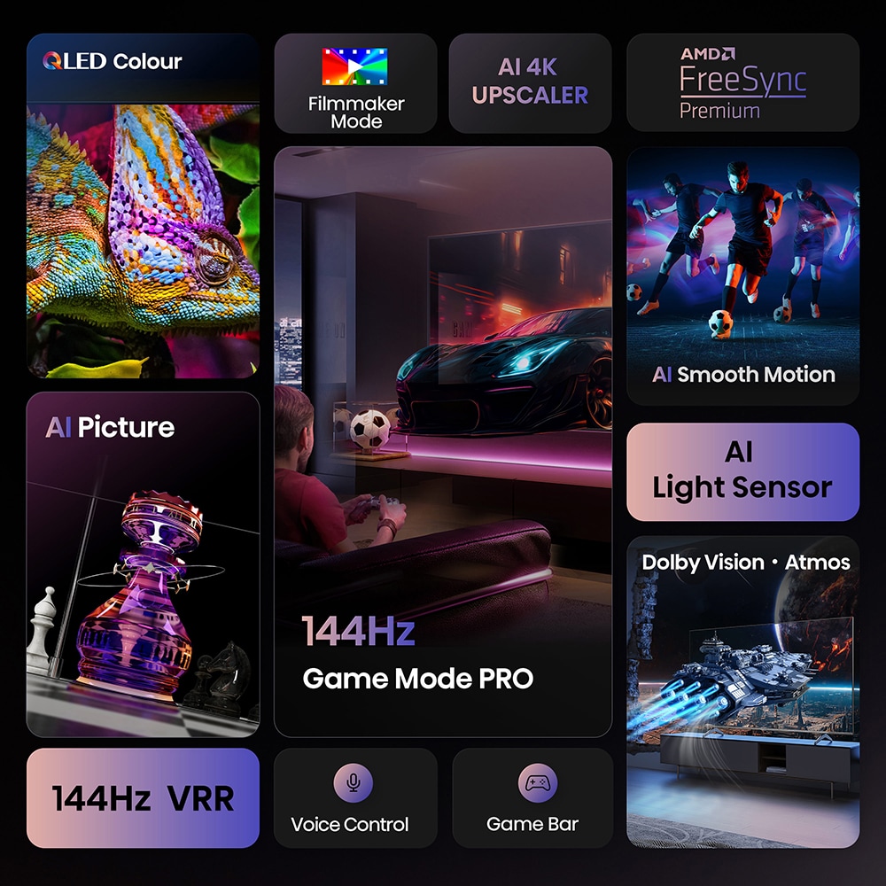 Televizor QLED Smart HISENSE 65E7Q PRO, Ultra HD 4k, 164cm