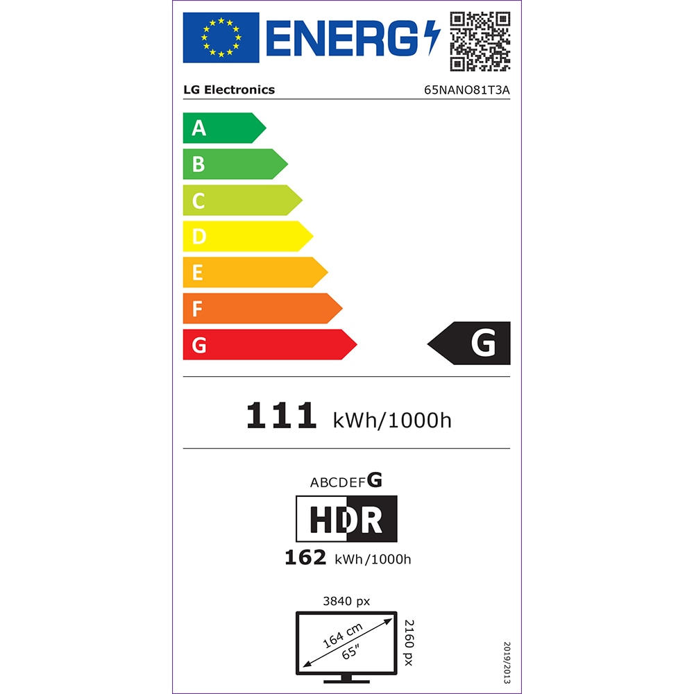 Televizor NanoCell Smart LG 65NANO81T3A, Ultra HD 4K, HDR, 164cm
