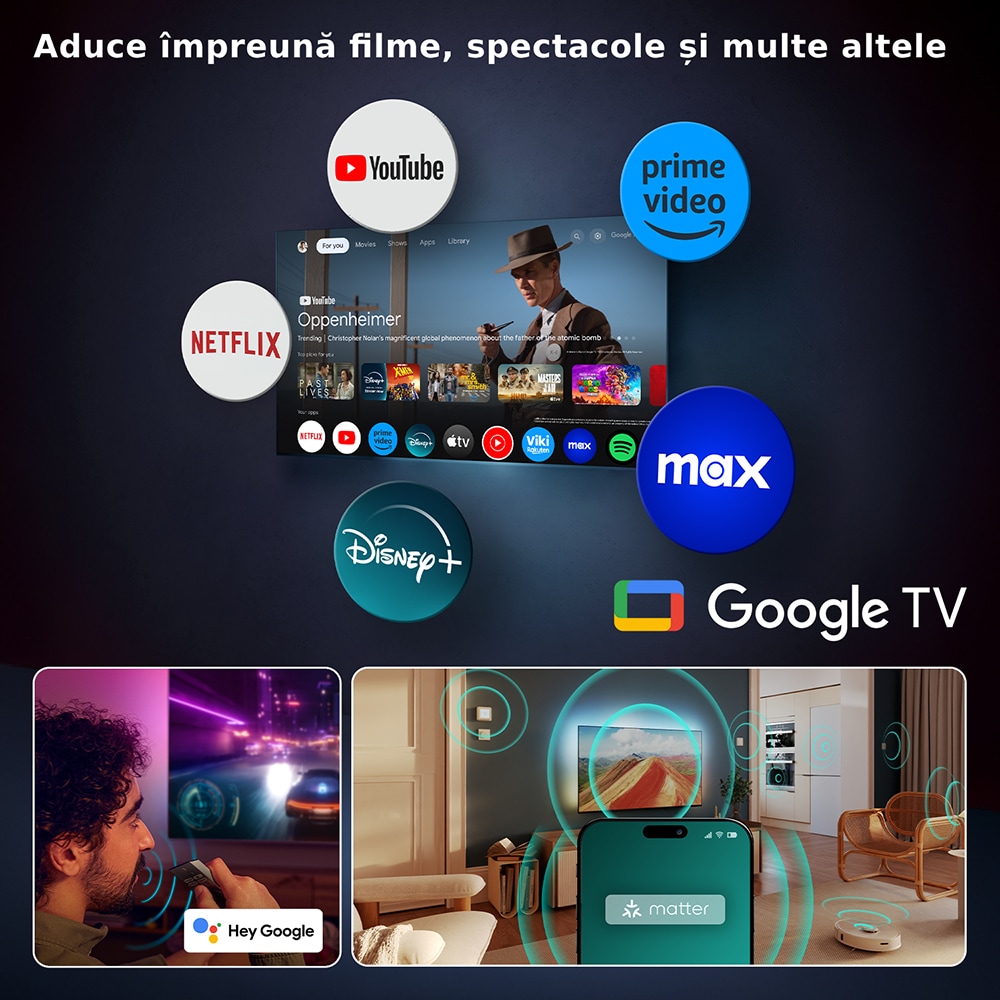 Televizor OLED PHILIPS 65OLED820, Ultra HD 4K, HDR10+, 164cm