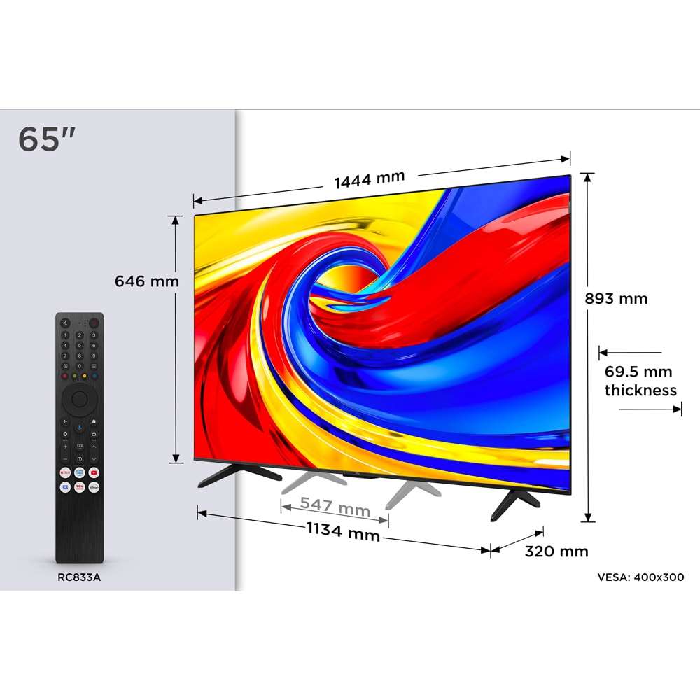 Televizor QLED Smart TCL 65P79L, Ultra HD 4K, 164cm
