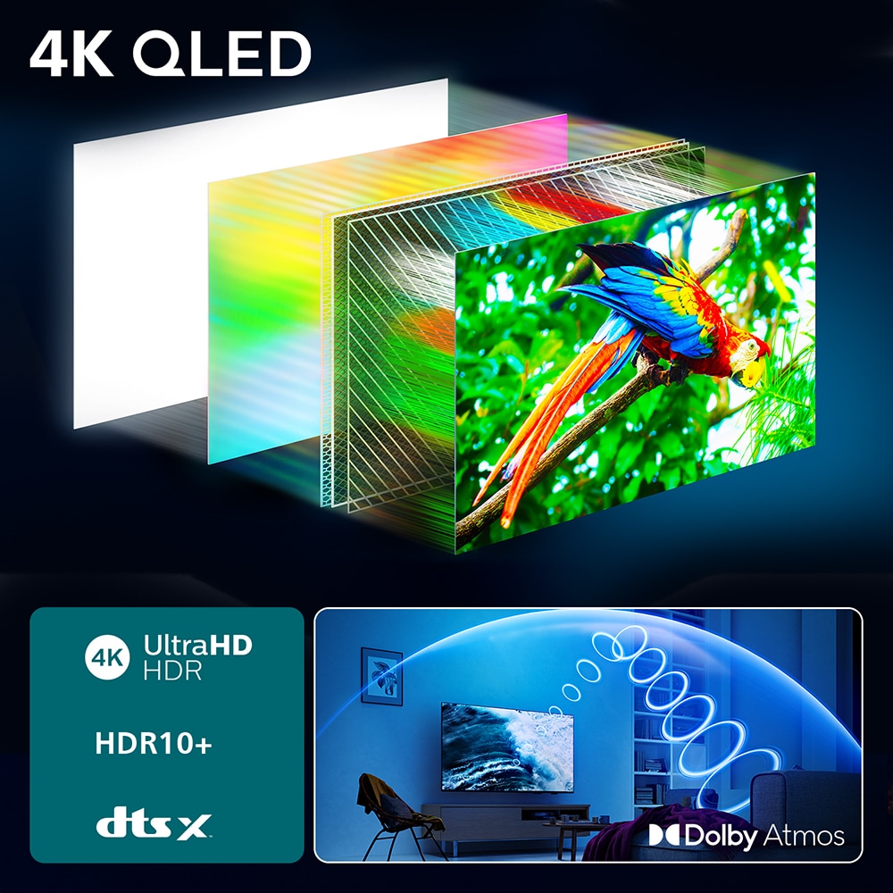 Televizor QLED Smart PHILIPS 65PUS7810, Ultra HD 4K, HDR10+, 164cm