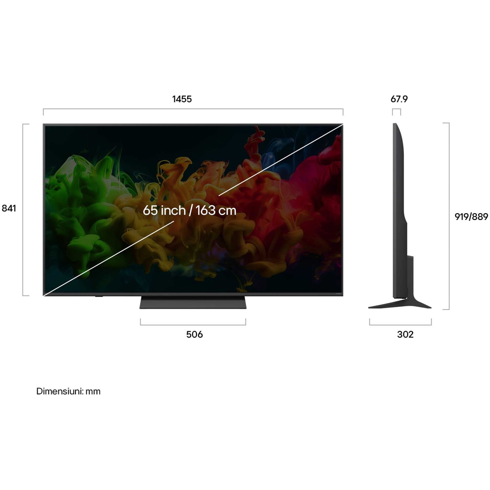 Televizor QNED Mini LED Smart LG 65QNED81B3A, Ultra HD 4K, 164cm