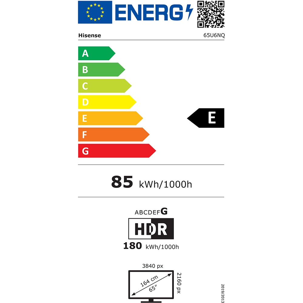 Televizor MiniLED ULED Smart HISENSE 65U6NQ, Ultra HD 4K, HDR, 164cm