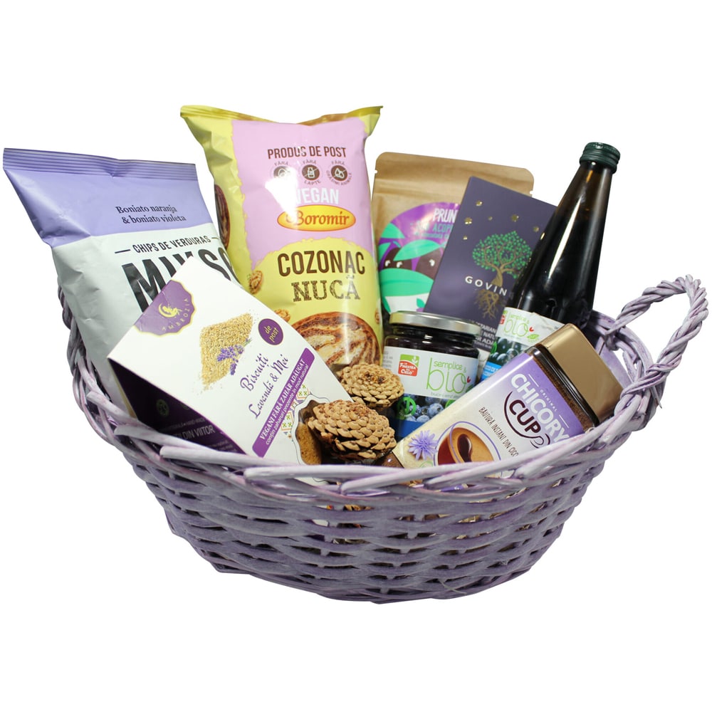 Cos cadou LUXURY BASKETS Purple Vegan 9PV