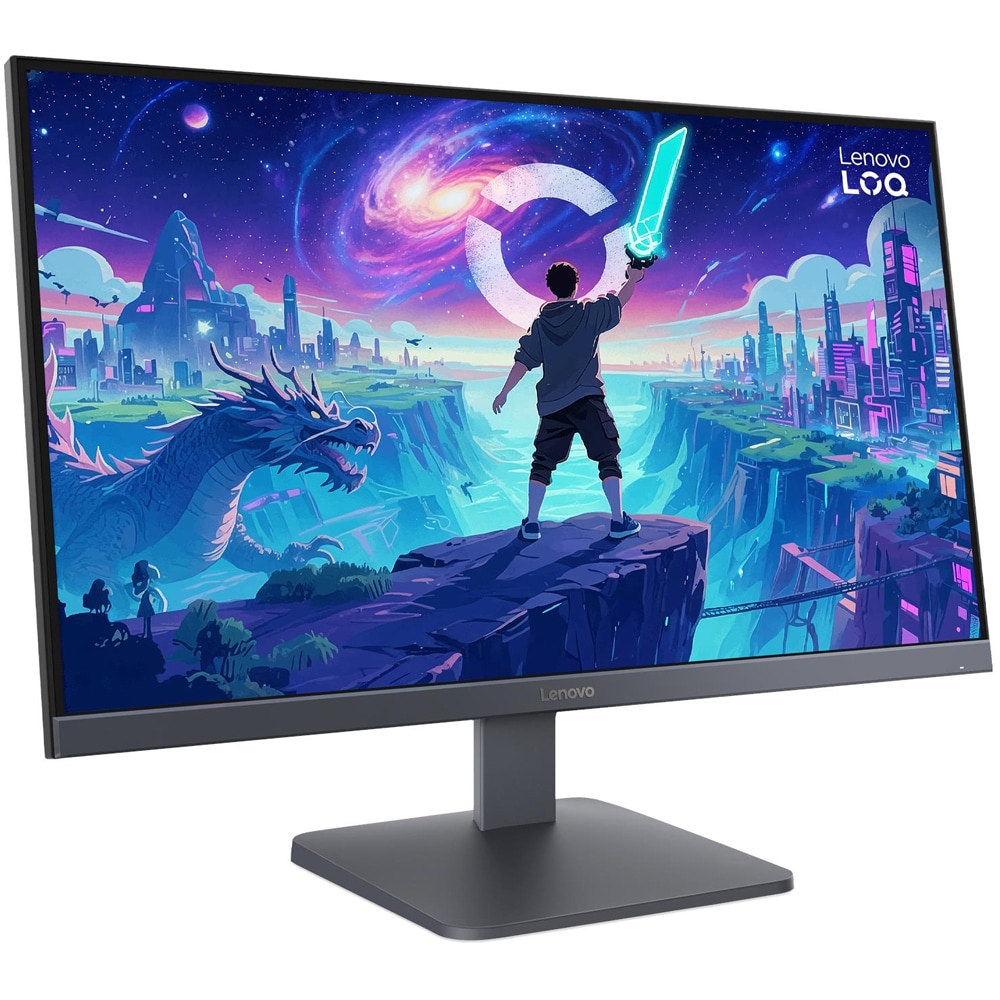 Monitor Gaming LED IPS LENOVO LOQ 27Q-10, 27", QHD, 180 Hz, AMD FreeSync Premium, HDR10, gri