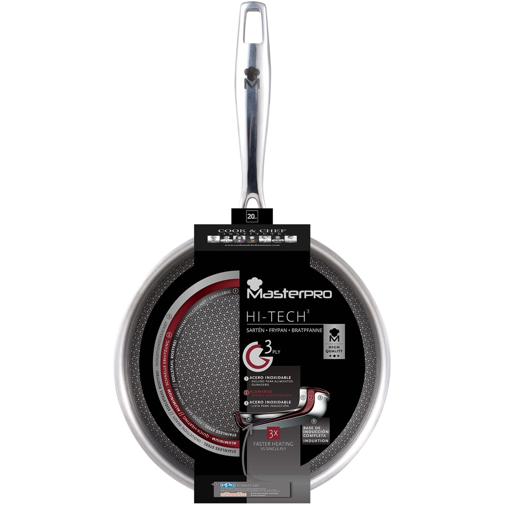 Tigaie MASTERPRO Hi-Tech, 20cm, inox, argintiu