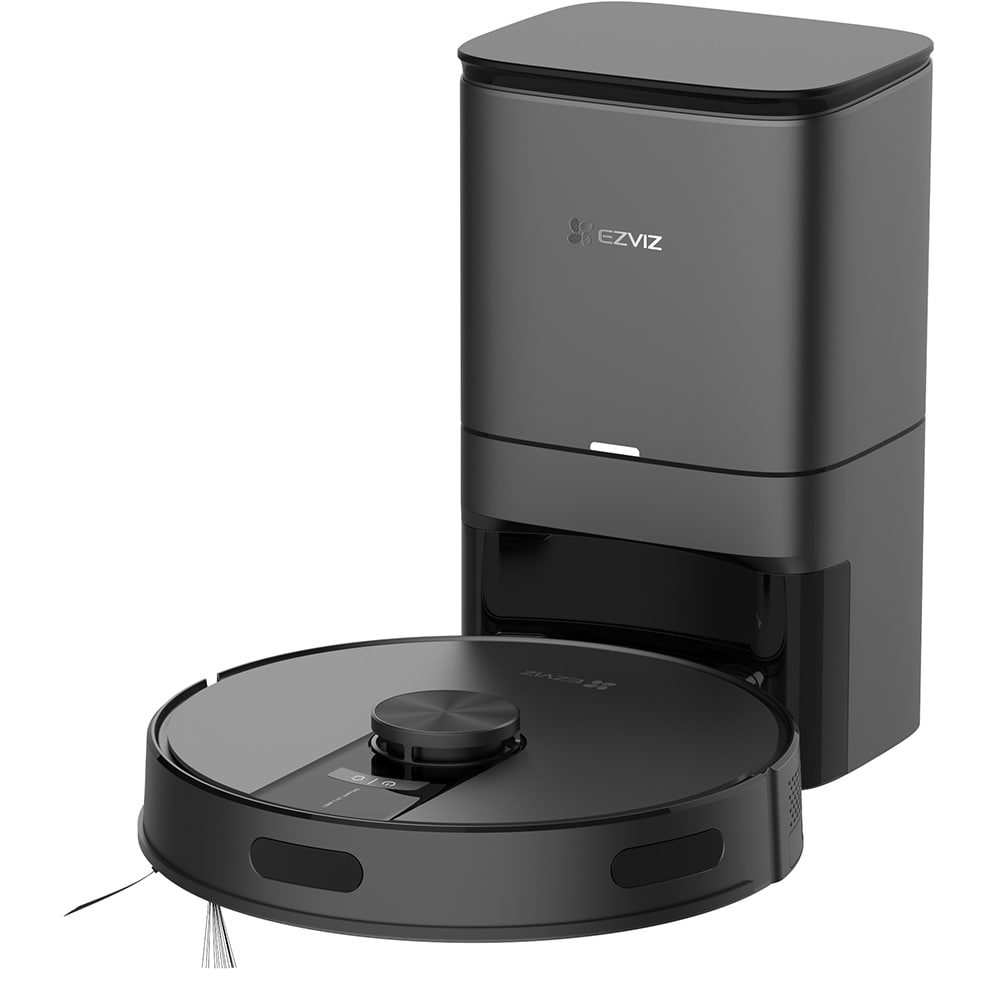 Aspirator robot EZVIZ RE4 Plus, 0.35l, 24.1V, autonomie max 240 min, Wi-Fi, functie mop, negru