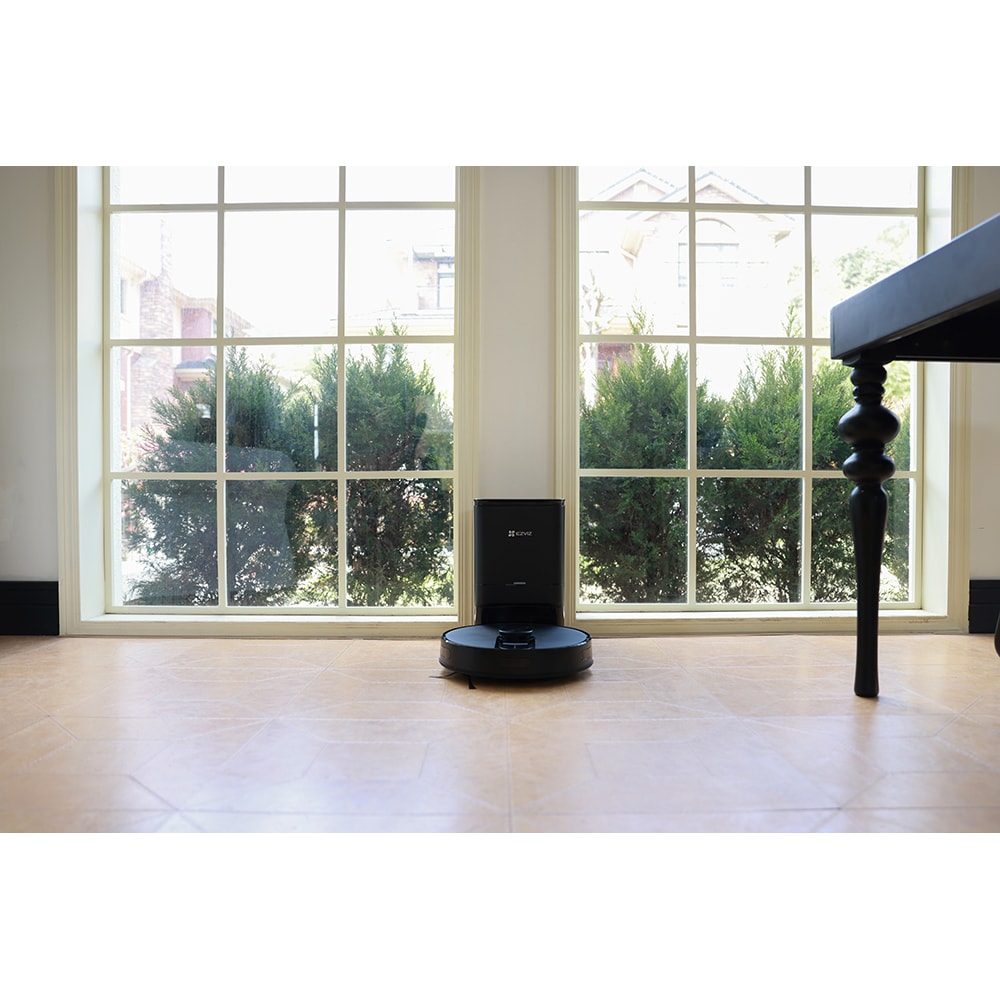 Aspirator robot EZVIZ RE4 Plus, 0.35l, 24.1V, autonomie max 240 min, Wi-Fi, functie mop, negru