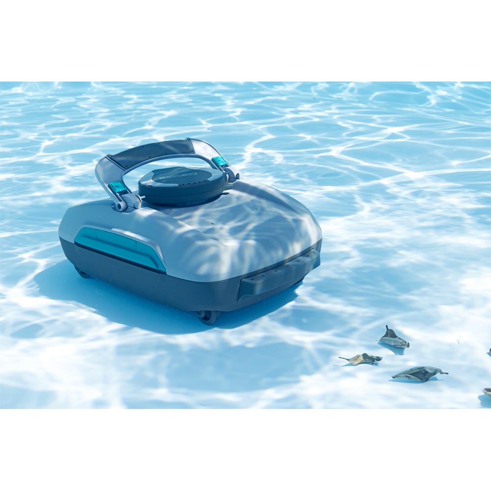 Robot curatare piscina 2 in 1 BESTWAY Aquatronix G300 cu skimmer de suprafata, autonomie 120 de minute, curatare pana la 50 mp, gri