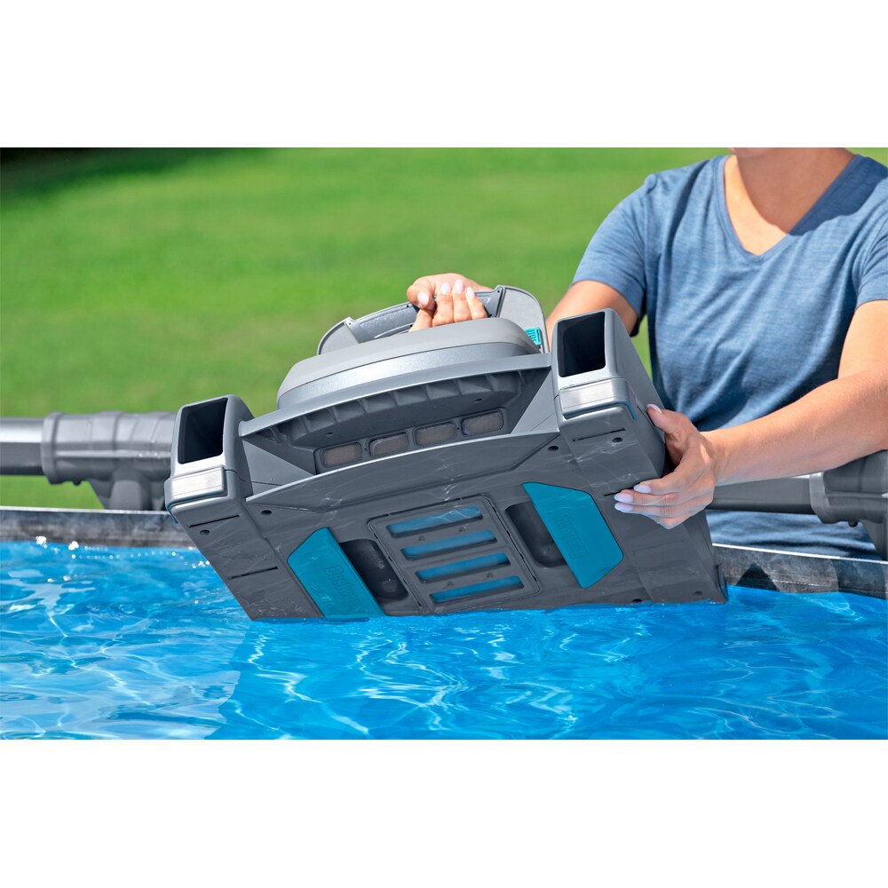 Robot curatare piscina 2 in 1 BESTWAY Aquatronix G300 cu skimmer de suprafata, autonomie 120 de minute, curatare pana la 50 mp, gri