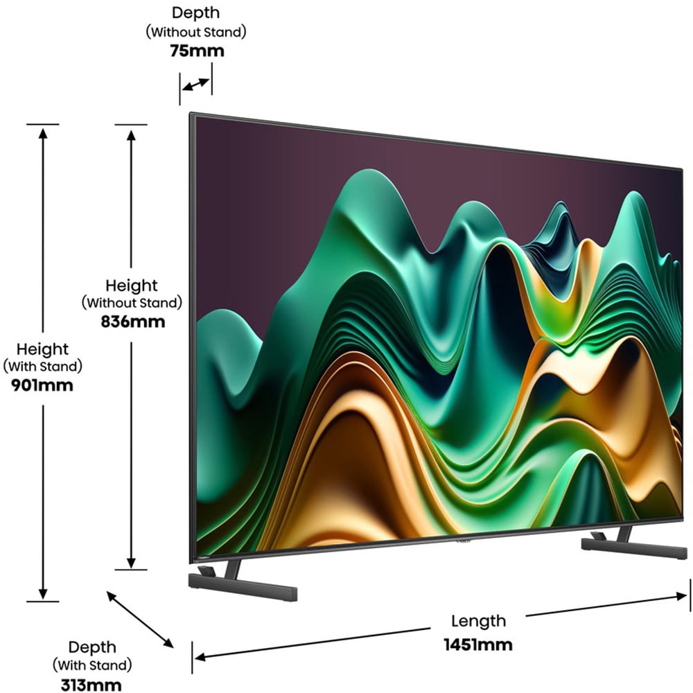 Televizor MiniLED ULED Smart HISENSE 65U6NQ, Ultra HD 4K, HDR, 164cm