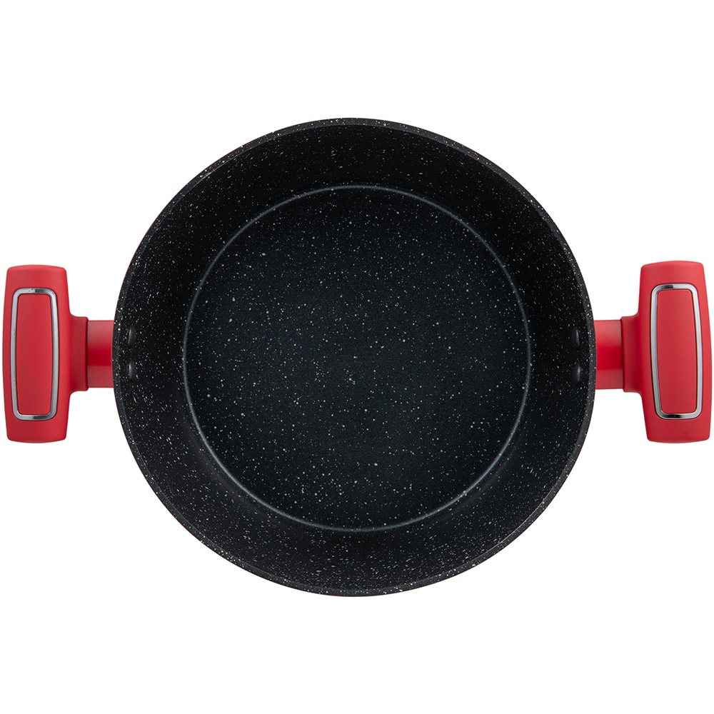 Cratita cu capac BERGNER Red Line BG-35391-RD, 5.85l, 28cm, aluminiu forjat, rosu