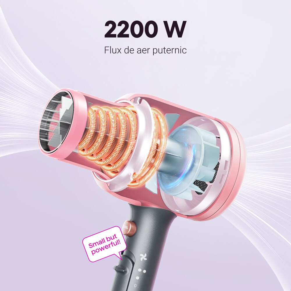 Uscator de parWAVYTALK Blown Away 5967, 2200W, 2 viteze, roz-auriu