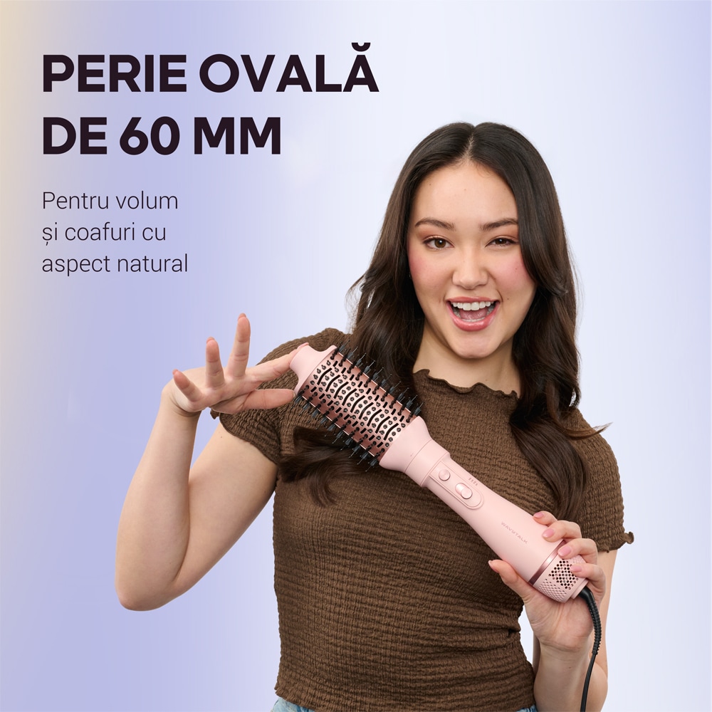 Perie cu aer cald WAVYTALK Air Sclupt 639S, 1000W, roz