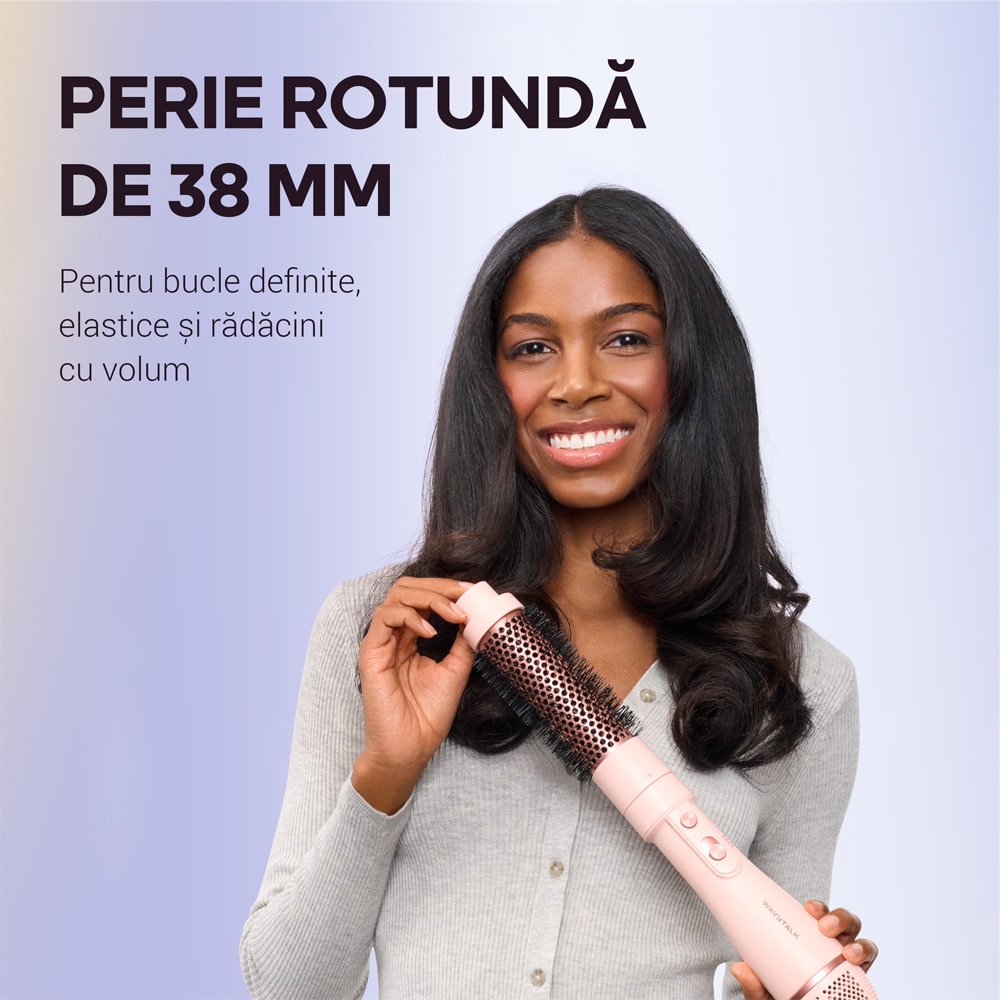 Perie cu aer cald WAVYTALK Air Sclupt 639S, 1000W, roz