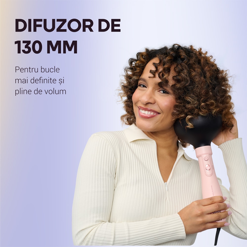 Perie cu aer cald WAVYTALK Air Sclupt 639S, 1000W, roz